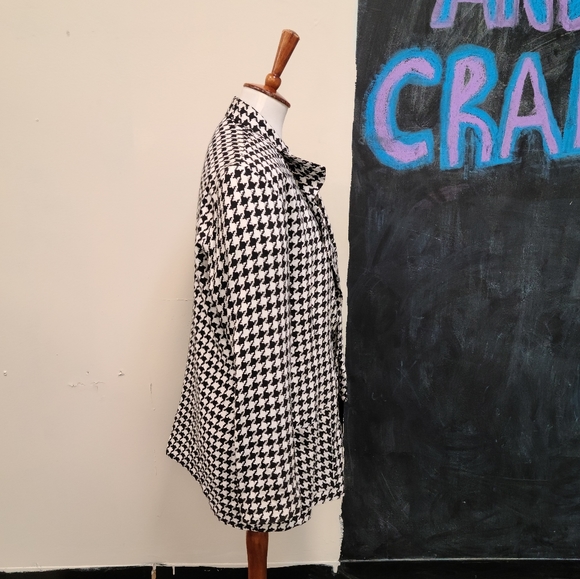 Vintage Houndstooth Fringe Tie Front Jacket - Picture 4 of 13